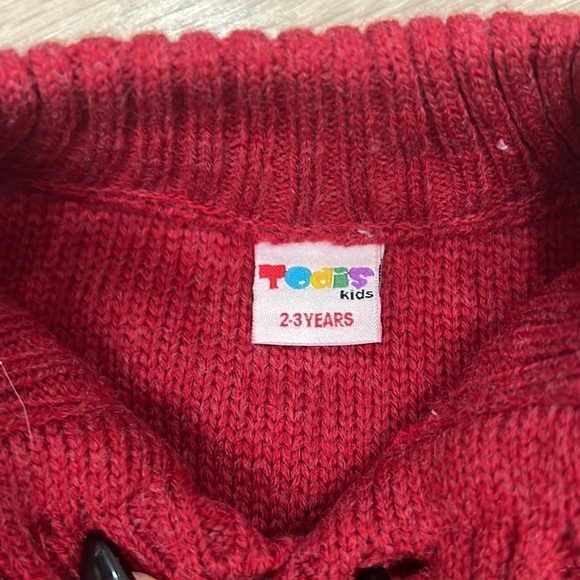 Red Long Sleeve Wool Sweater Button Down neck for 2-3 years old Brand new - Picture 3 of 5